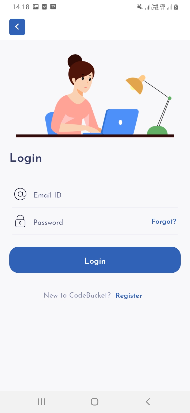 CodeBucket SignIn Screen