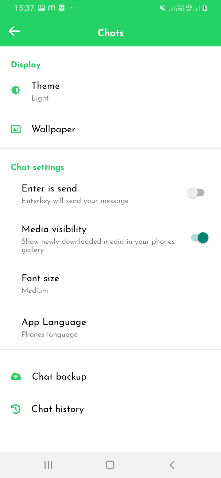 Whatsup Chat History Screen