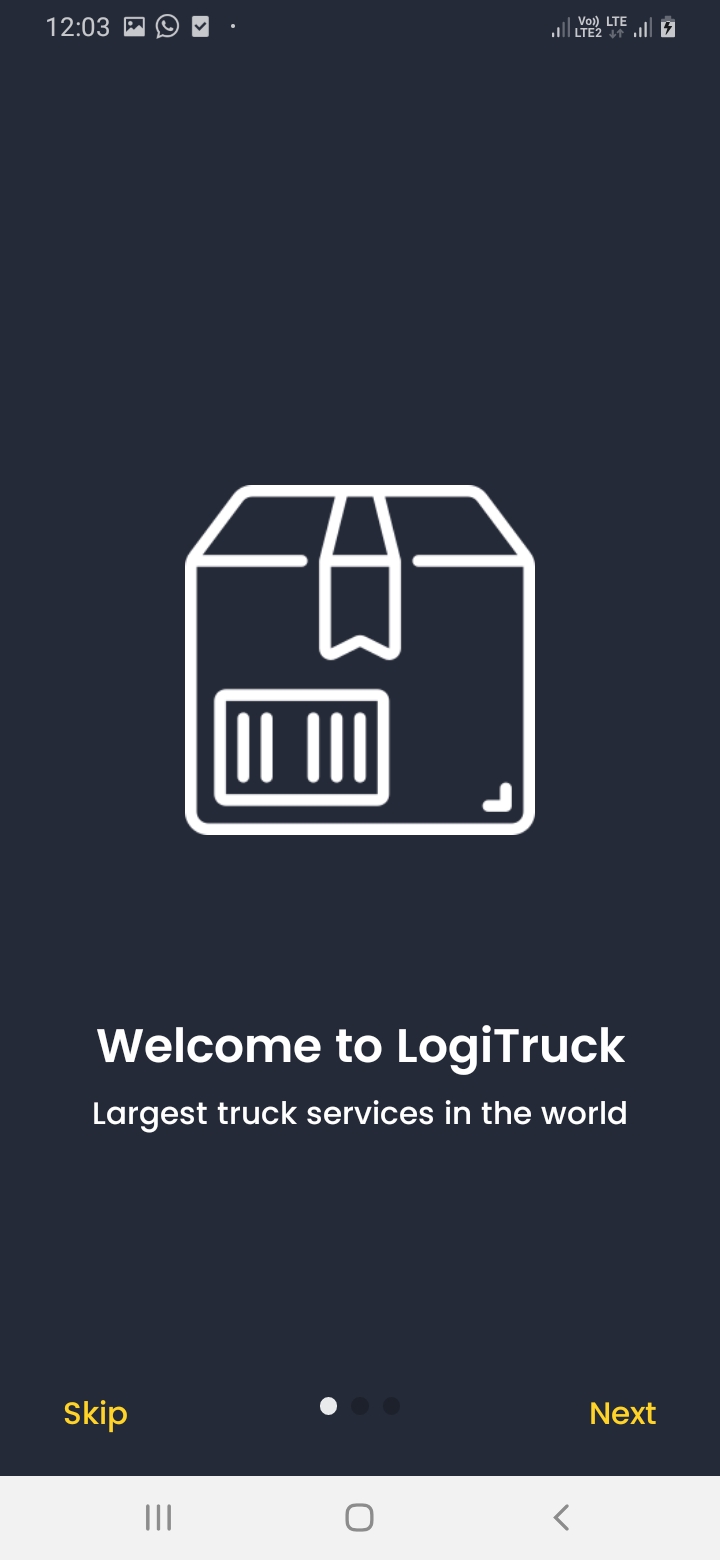 LogiTruck Intro Screen