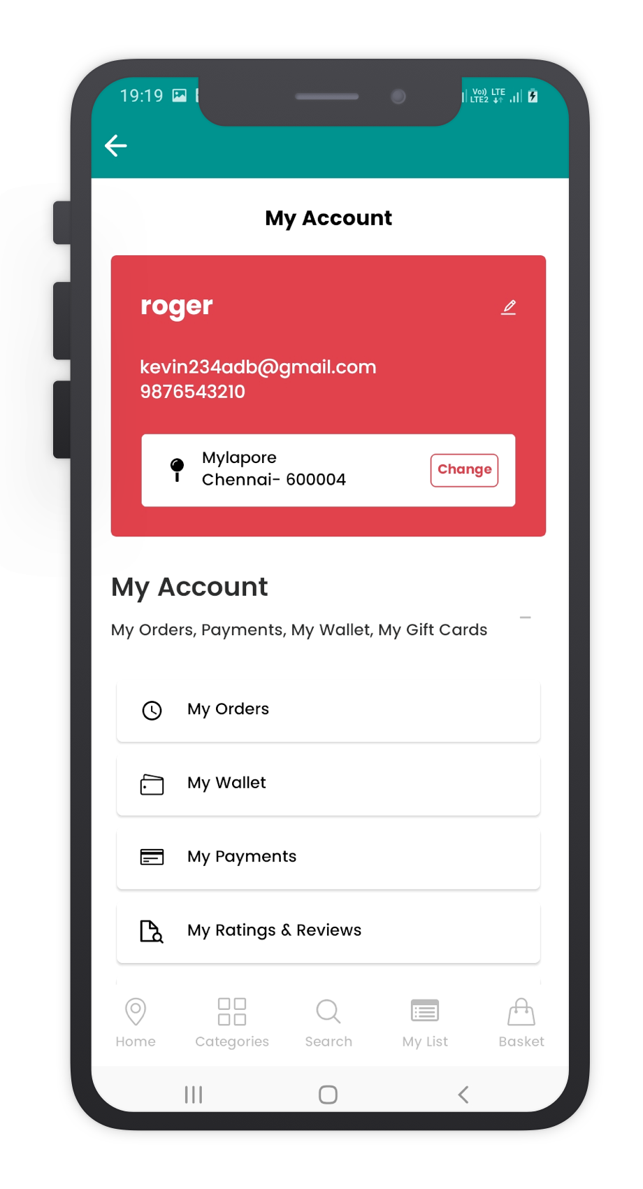 eGrocery React Native App Template Features 