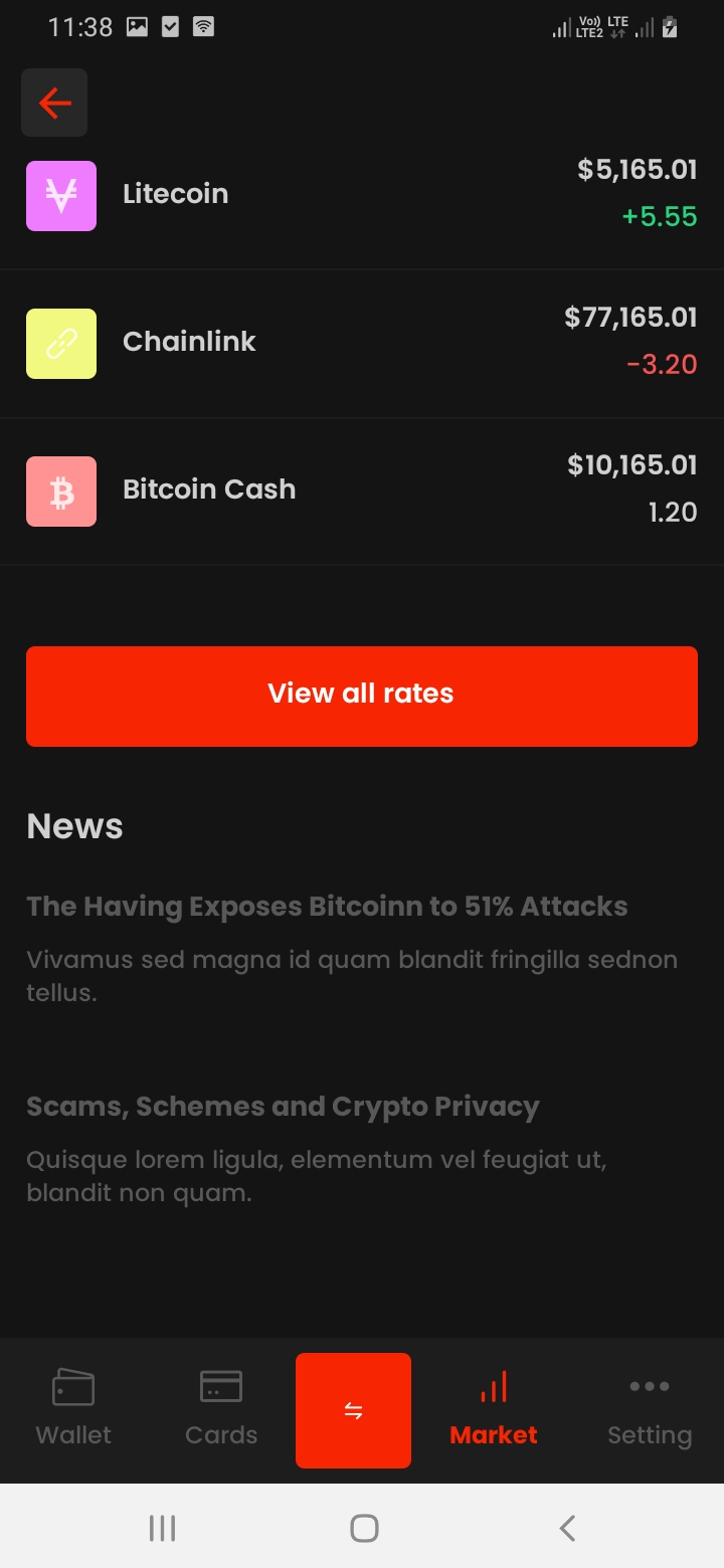 BitCoiin Market Continue Screen