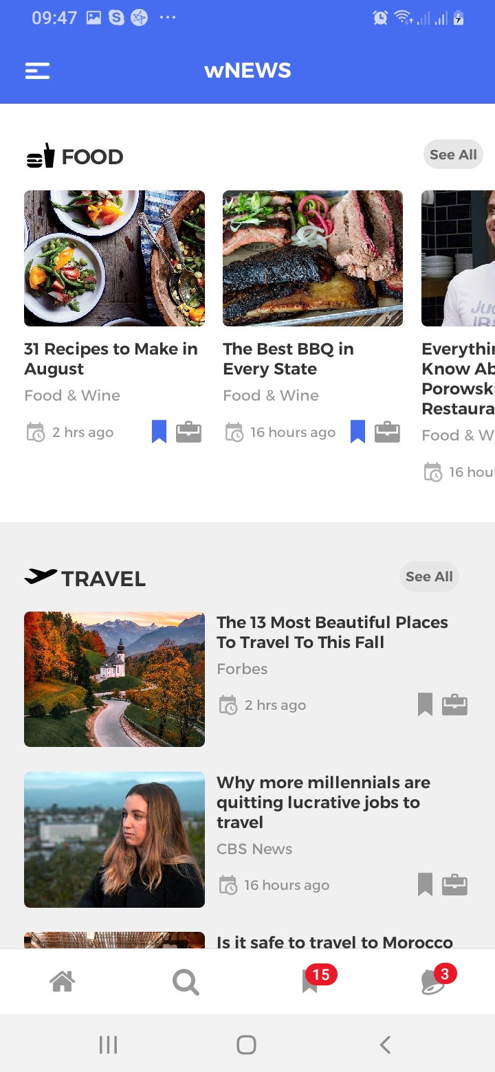 wNews Home Continue 2 Screen