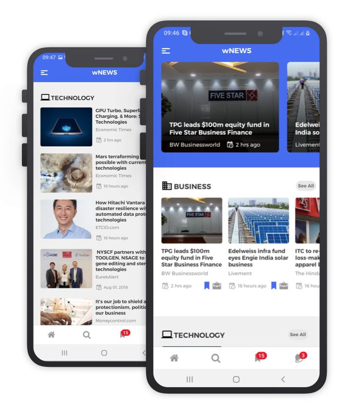wNews Custom Design React Native App Template 