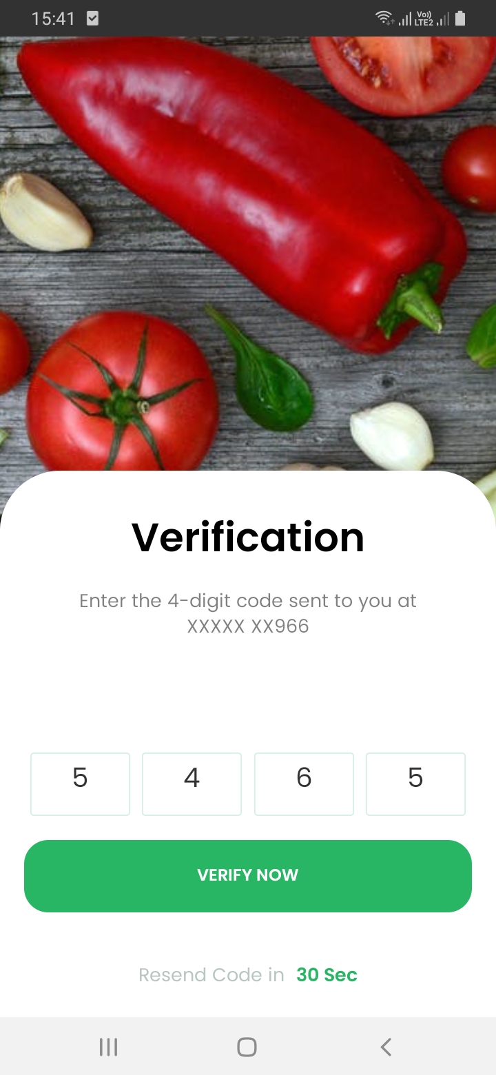 Grocery OTP Verification Screen