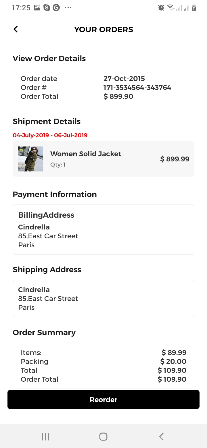 sTrendy Orders Screen