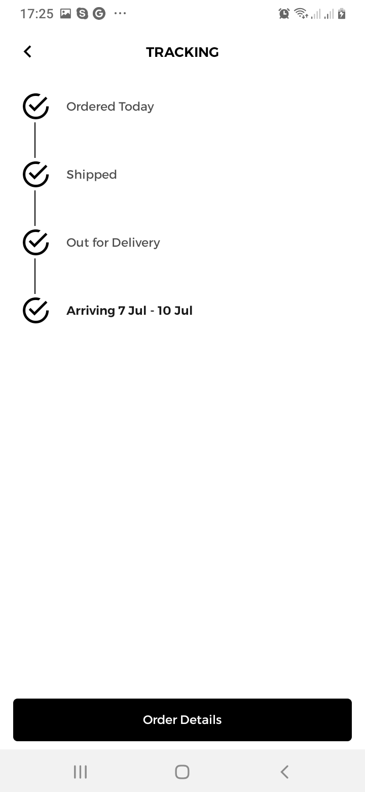 sTrendy Tracking Screen