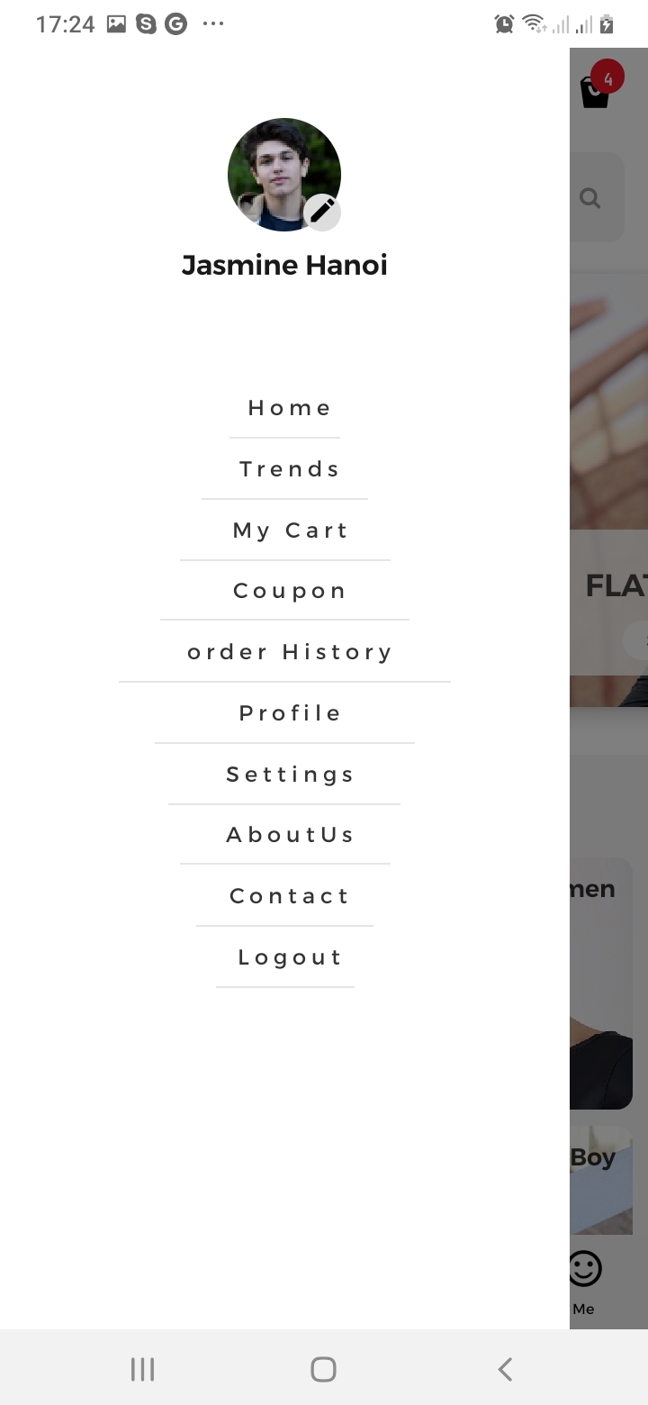 sTrendy Navigation Drawer Screen