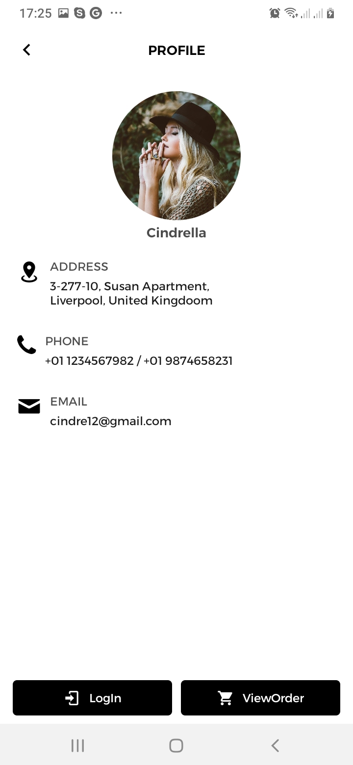 sTrendy Profile Screen