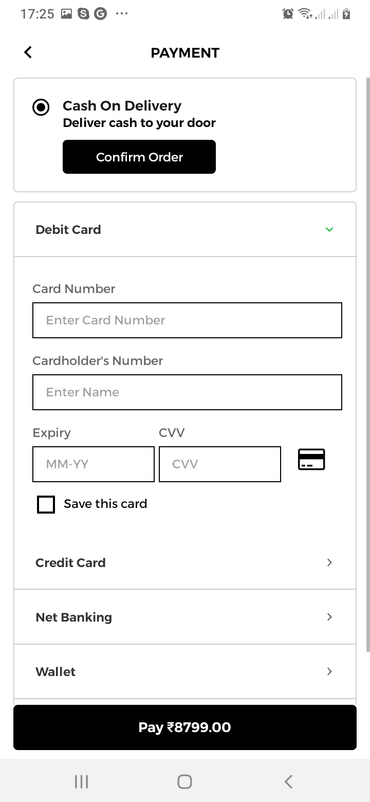 sTrendy Payment Gateway Screen