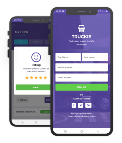 Truckie React Native, Templates, Material Kit, UI/UX and App