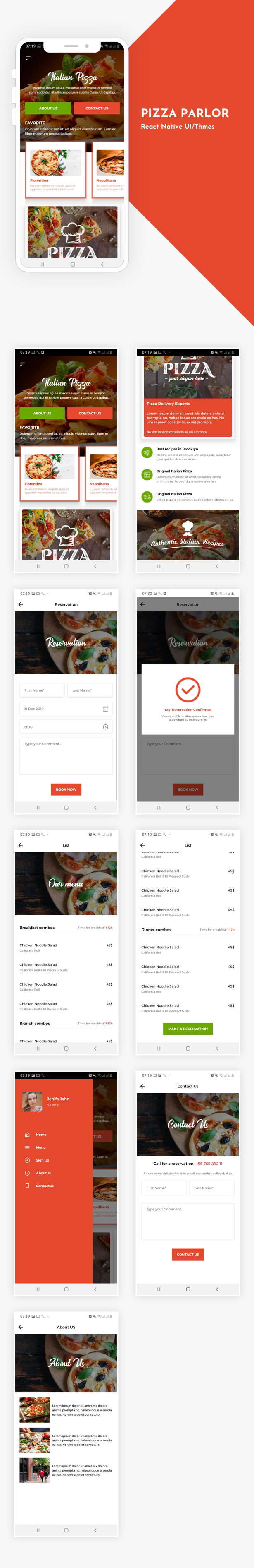 Pizza Parlor UI